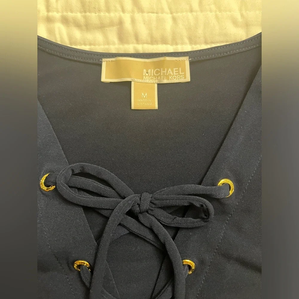 Michael Kors navy tie front dress